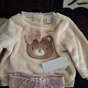 Cute Bear Fleece Baby Sweater and Pants Set